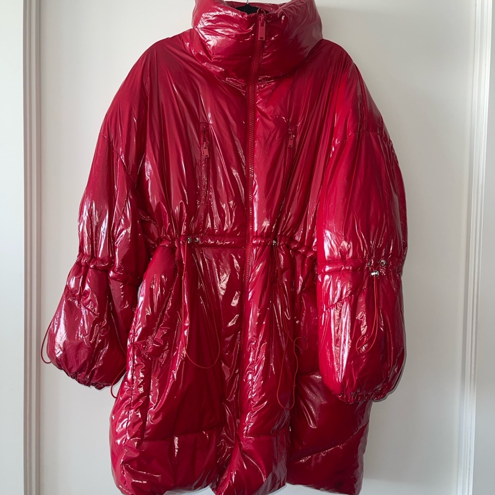 ASOS Glossy Cherry Puffer Jacket